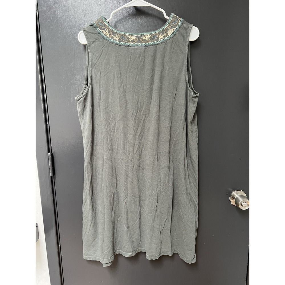 J.Jill Womens Sleeveless Embroidered Mini Dress Green Size XL Casual Boho Beach - Picture 4 of 4